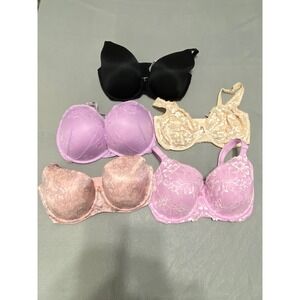 Victoria's Secret Bra Lot 5pc Size 36G Lined Demi Push-Up Lace Underwire